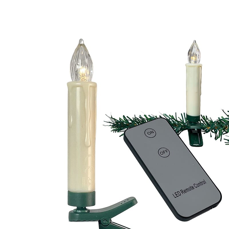 Trådløs LED juletræslys (10, 20 eller stk) m/fjernbetjening - LED Juletræslys